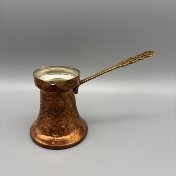 Other - Antique Copper Coffee Pot‎ Decorated Handle Turkish Coffee